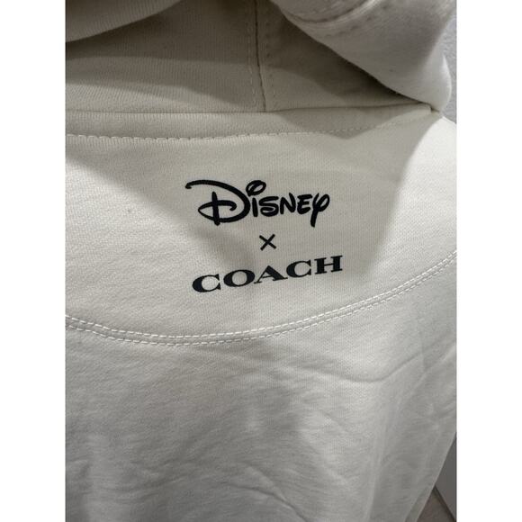 Coach X Disney Mickey Minnie Mouse Ice Skating Hoodie Cream - Picture 4 of 9
